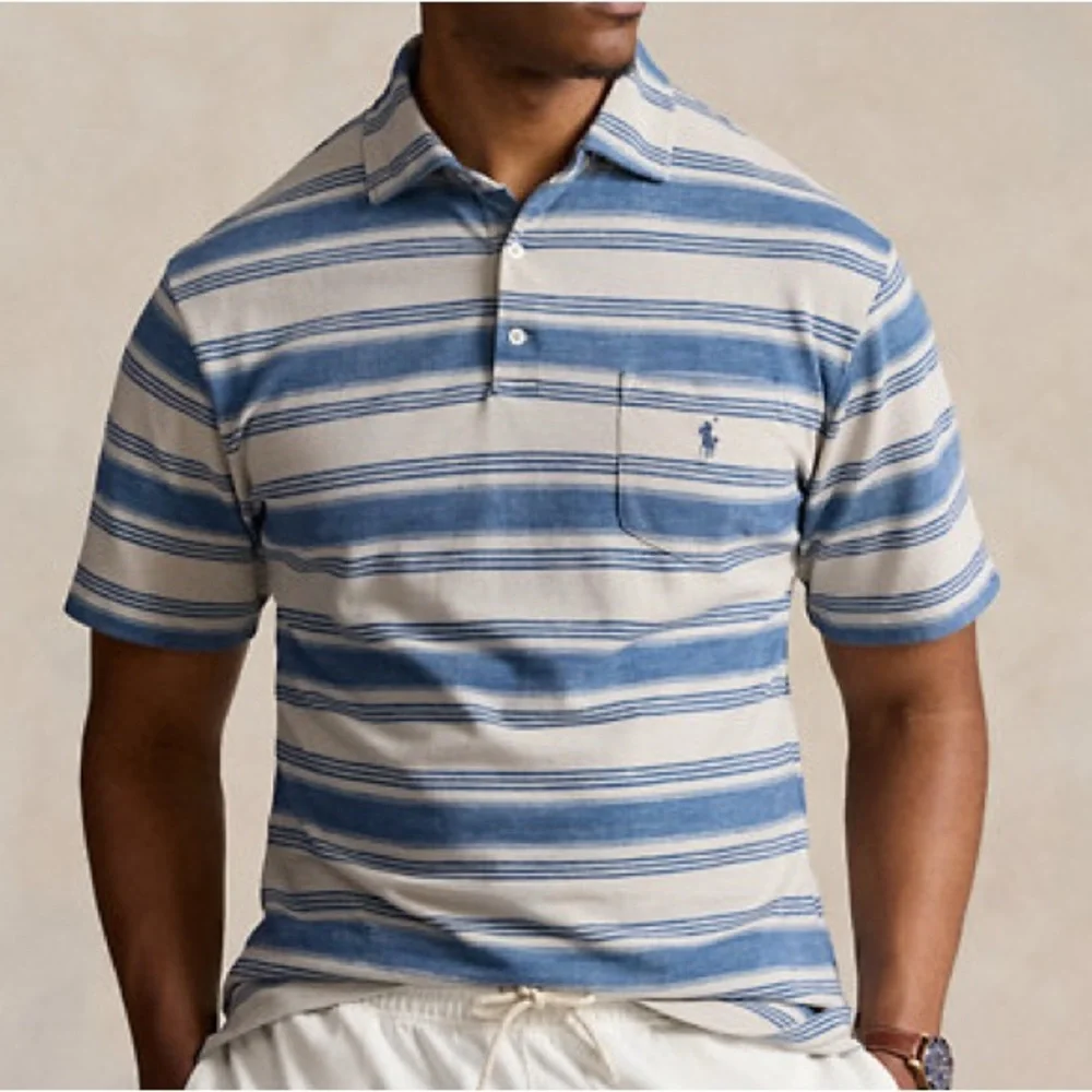 POLO RALPH LAUREN men’s CLASSIC FIT STRIPED MESH POLO SHIRT